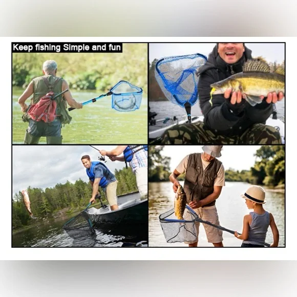 NWT LBW Folding Fishing Net Collapsible & Telescopic Aluminum Pole Handle - Picture 5 of 5